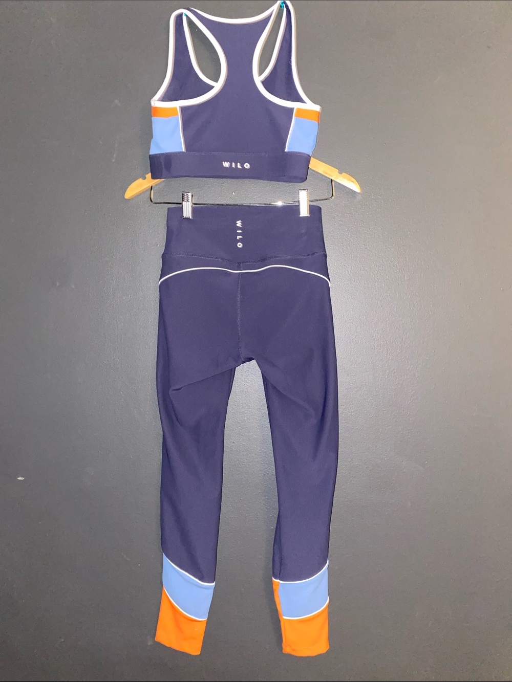 Wilo the Label Navy and Orange Workout set - Picture 2 of 5